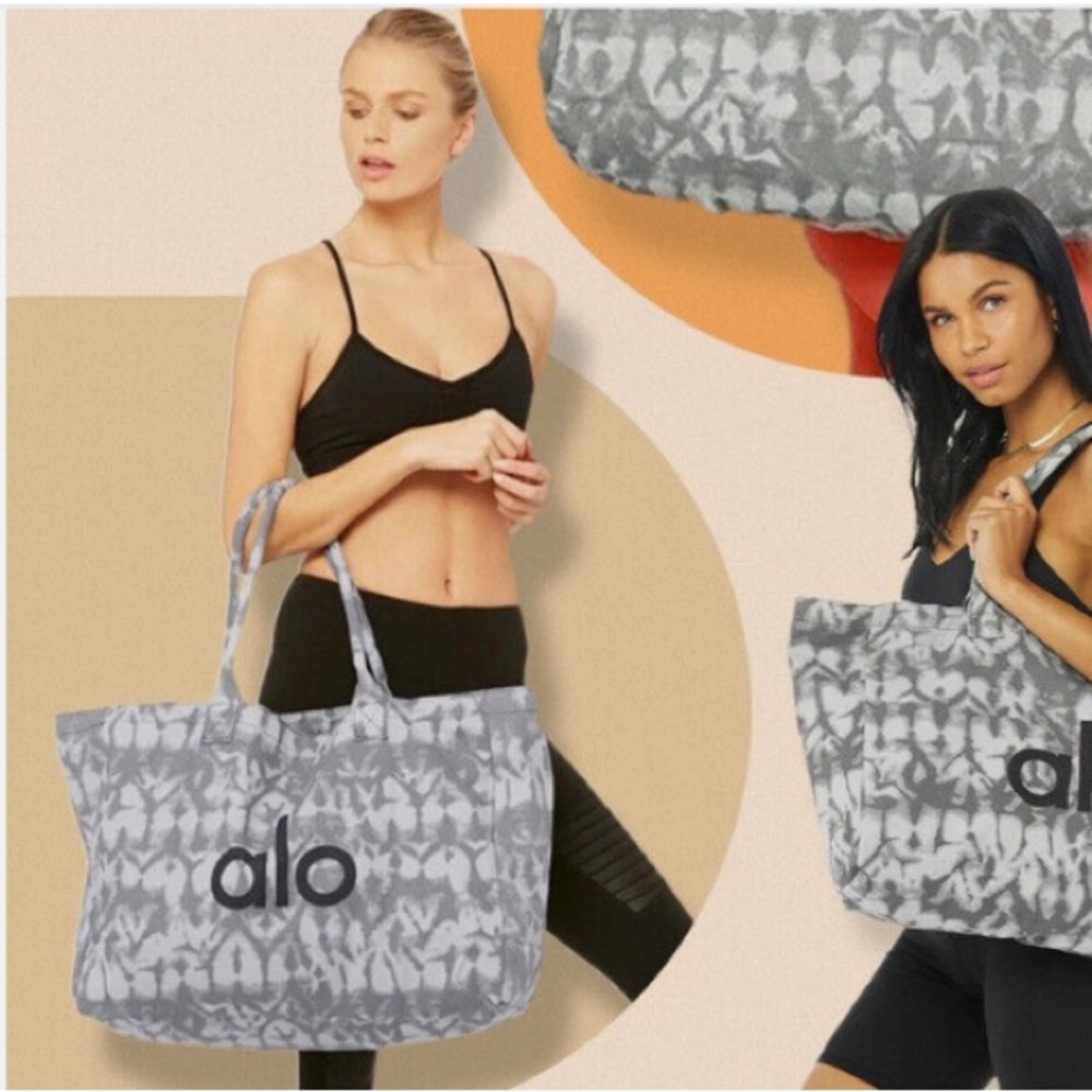 Alo Yoga Grey Tiedye One Size Super Shopper Tote Bag Travel Bag